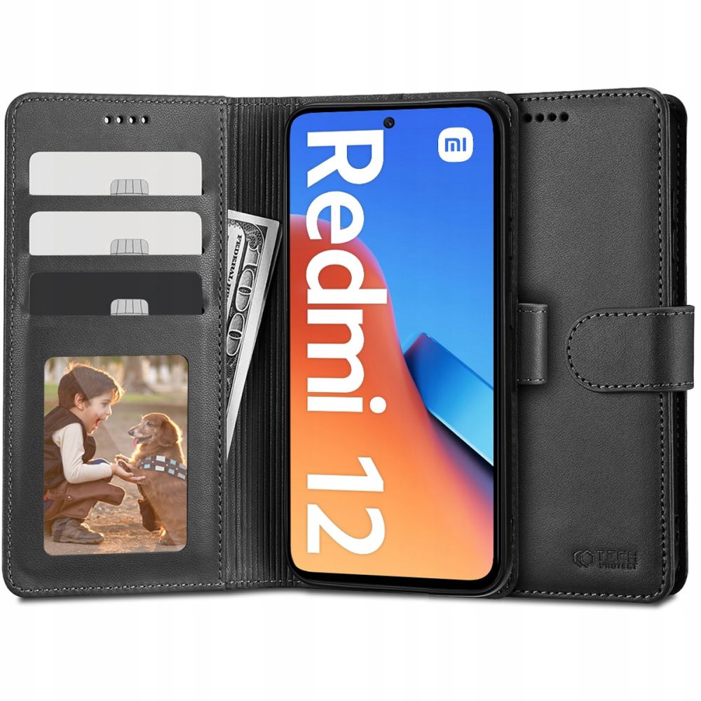 Ochranné pouzdro pro Xiaomi Redmi 12 - Tech-Protect, Wallet Black