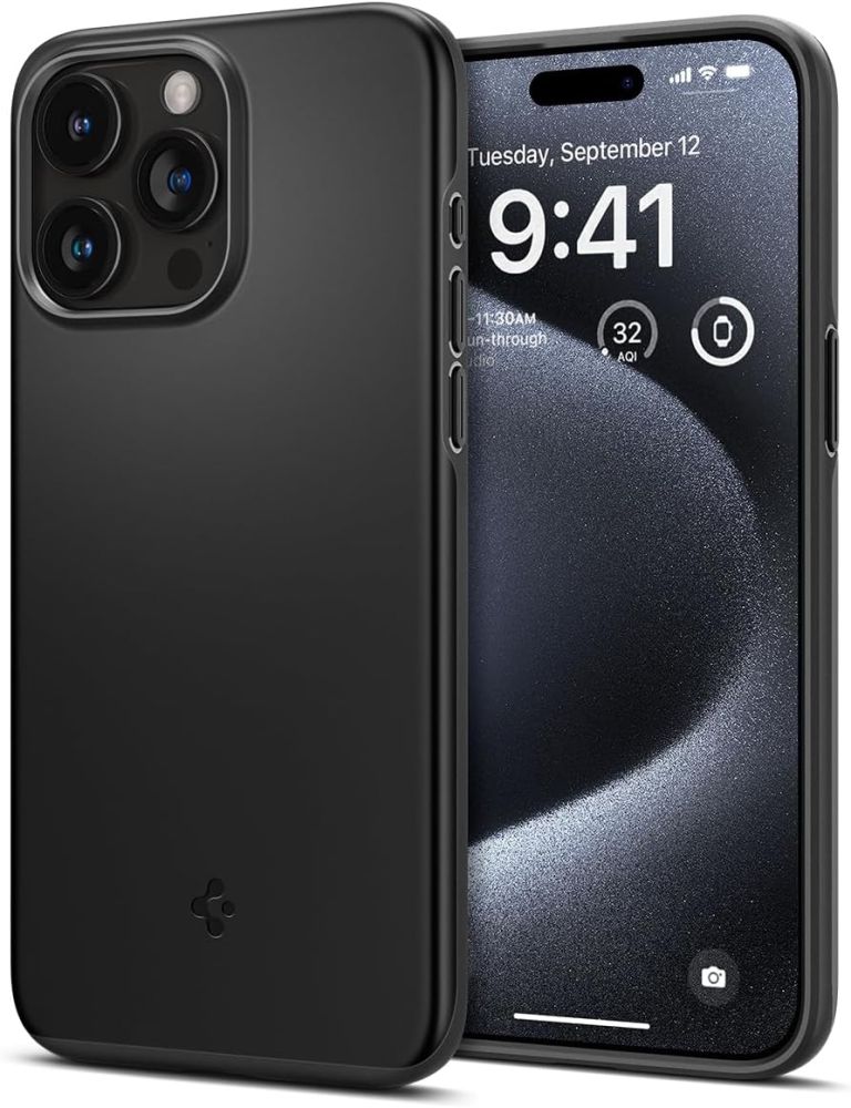 Ochranný kryt na iPhone 15 Pro - Spigen, Thin Fit Black