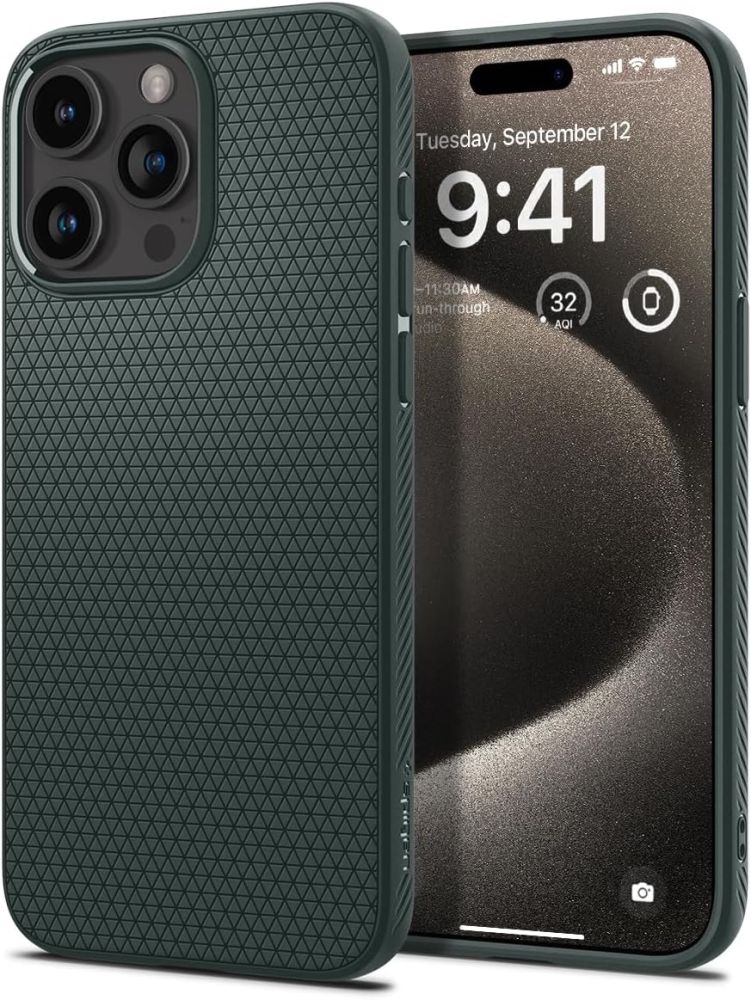 Ochranný kryt na iPhone 15 Pro MAX - Spigen, Liquid Air Green
