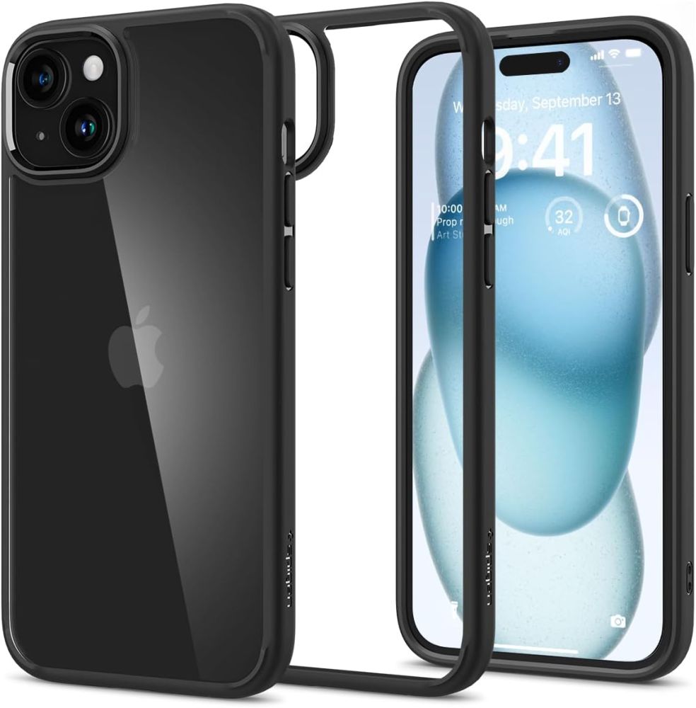 Ochranný kryt na iPhone 15 - Spigen, Ultra Hybrid Matte Black