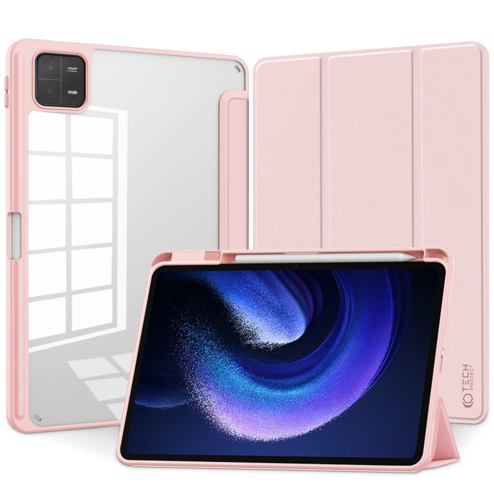 Pouzdro na Xiaomi Pad 6 / 6 Pro - Tech-Protect, Smartcase Pen Hybrid Pink