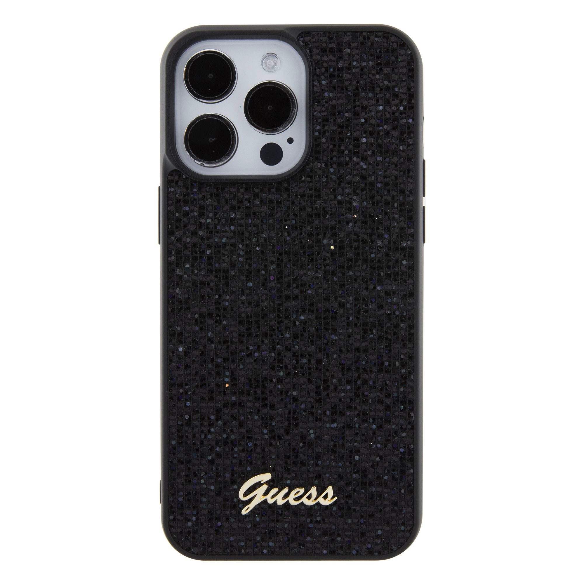 Ochranný kryt na iPhone 15 Pro MAX - Guess, Square Mirror Script Logo Black