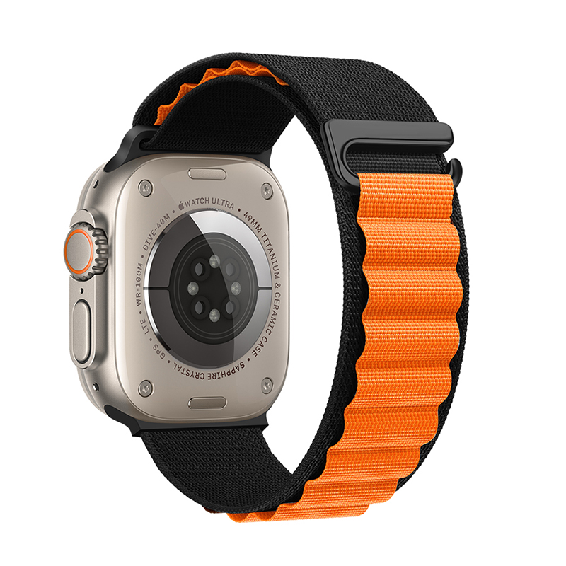 Řemínek pro Apple Watch 42mm / 44mm / 45mm / 49mm - Hoco, WA20 Climbing Black Orange