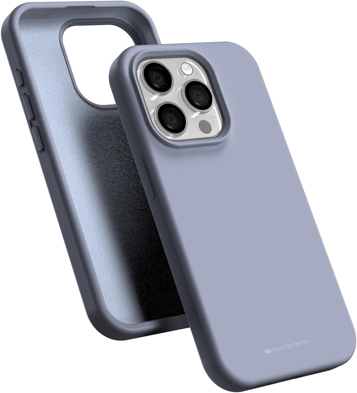 Ochranný kryt na iPhone 15 Pro - Mercury, Silicone Lavender Gray