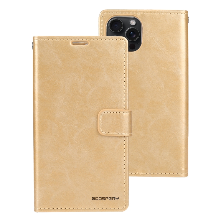 Ochranné pouzdro na iPhone 15 Pro MAX - Mercury, Bluemoon Diary Gold