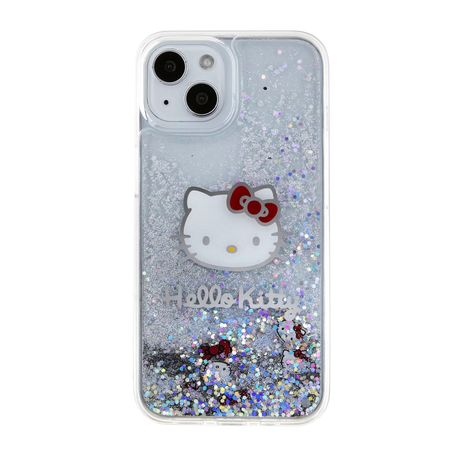Ochranný kryt na iPhone 15 - Hello Kitty, Liquid Glitter Electroplating Head Logo Transparent