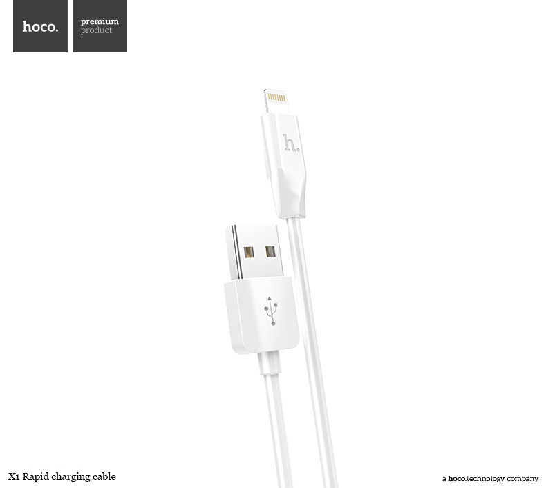 Kabel USB-A/Lightning pro iPhone a iPad - Hoco, X1 White 200cm