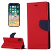Pouzdro / kryt pro iPhone XS / X - Mercury, Fancy Diary RED/NAVY