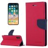Pouzdro / kryt pro iPhone XS / X - Mercury, Fancy Diary HOTPINK/NAVY