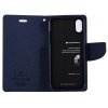 Pouzdro / kryt pro iPhone XS / X - Mercury, Fancy Diary PURPLE/NAVY