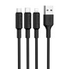 Kabel 3v1 - Hoco, X25 Soarer Black (Lightning+Micro+Type-C)