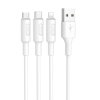 Kabel 3v1 - Hoco, X25 Soarer White (Lightning+Micro+Type-C)