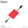 Kabel Lightning pro iPhone a iPad - Hoco, X21 Silicone Black/Red