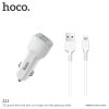 Auto-nabíječka pro iPhone a iPad - Hoco, Z23 Grand 2.4A + Lightning kabel