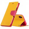 Pouzdro / kryt pro iPhone XS MAX - Mercury, Fancy Diary Yellow/HotPink
