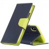Pouzdro / kryt pro iPhone XS MAX - Mercury, Fancy Diary Navy/Lime