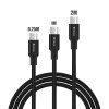 Kabel MICRO-USB - Devia, 3-PACK SET (200cm+100cm+25cm) Black