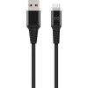 Certifikovaný kabel USB-A/Lightning - Xqisit, Extra Strong Braided 200cm Black