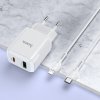 Rychlá nabíječka do sítě pro iPhone a iPad - Hoco, N5 Favor PD20W/QC3.0 White + Lightning kabel