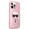 Ochranný kryt pro iPhone 13 Pro MAX - Karl Lagerfeld, TPU Glitter Karl Head Pink