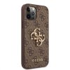 Ochranný kryt pro iPhone 12 / 12 Pro - Guess, 4G Logo Back Brown