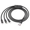 Kabel 3v1 - Hoco, U104 Ultra Black (Lightning+Micro+USB-C)