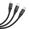 Kabel 3v1 - Hoco, U104 Ultra Black (Lightning+Micro+USB-C)
