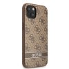 Ochranný kryt pro iPhone 13 mini - Guess, 4G Stripe Back Brown