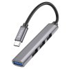 hoco hb26 4in1 hub tc to usb3 3xusb2 metal grey