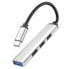 hoco hb26 4in1 hub tc to usb3 3xusb2 silver