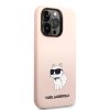 Ochranný kryt pro iPhone 14 Pro MAX - Karl Lagerfeld, Liquid Silicone Choupette NFT Pink