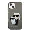 Ochranný kryt pro iPhone 14 PLUS - Karl Lagerfeld, IML Glitter Karl and Choupette NFT Black