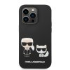 Ochranný kryt pro iPhone 14 Pro - Karl Lagerfeld, Liquid Silicone Karl and Choupette Black