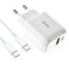 Nabíjecí USB adaptér do sítě - Tech-Protect, C20W PD20W/QC3.0 + USB-C kabel