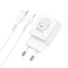 Nabíjecí USB adaptér do sítě - Hoco, N25 Maker White + Lightning kabel