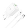 Rychlá nabíječka do sítě pro iPhone a iPad - Hoco, N28 Founder PD20W/QC3.0 White + Lightning kabel
