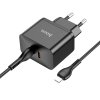 Rychlá USB-C nabíječka do sítě - Hoco, N29 Triumph PD35W/QC3.0 Black  + Lightning kabel