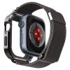 Řemínek s krytem pro Apple Watch 44mm / 45mm - Spigen, Metal Fit Pro Graphite