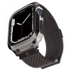 Řemínek s krytem pro Apple Watch 44mm / 45mm - Spigen, Metal Fit Pro Graphite