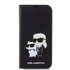 Ochranné pouzdro pro iPhone 14 Pro - Karl Lagerfeld, Saffiano Karl and Choupette NFT Book Black