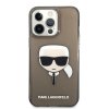 Ochranný kryt pro iPhone 13 Pro MAX - Karl Lagerfeld, TPU Glitter Karl Head Black - POUŽITÉ