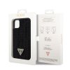 Ochranný kryt pro iPhone 11 Pro - Guess, Rhinestones Triangle Metal Logo Black