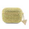 Pouzdro na sluchátka AirPods Pro 2 - Guess, Rhinestones Triangle Metal Logo Gold
