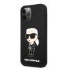 Ochranný kryt na iPhone 12 / 12 Pro - Karl Lagerfeld, Liquid Silicone Ikonik NFT Black