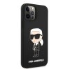 Ochranný kryt na iPhone 12 / 12 Pro - Karl Lagerfeld, Liquid Silicone Ikonik NFT Black