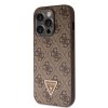 Ochranný kryt na iPhone 15 Pro - Guess, 4G Strass Triangle Metal Logo Brown