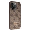 Ochranný kryt na iPhone 15 Pro - Guess, 4G Strass Triangle Metal Logo Brown