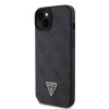 Ochranný kryt na iPhone 15 PLUS - Guess, 4G Strass Triangle Metal Logo Black