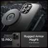 Ochranný kryt na iPhone 15 Pro - Spigen, Rugged Armor MagSafe Black