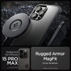 Ochranný kryt na iPhone 15 Pro MAX - Spigen, Rugged Armor MagSafe Black